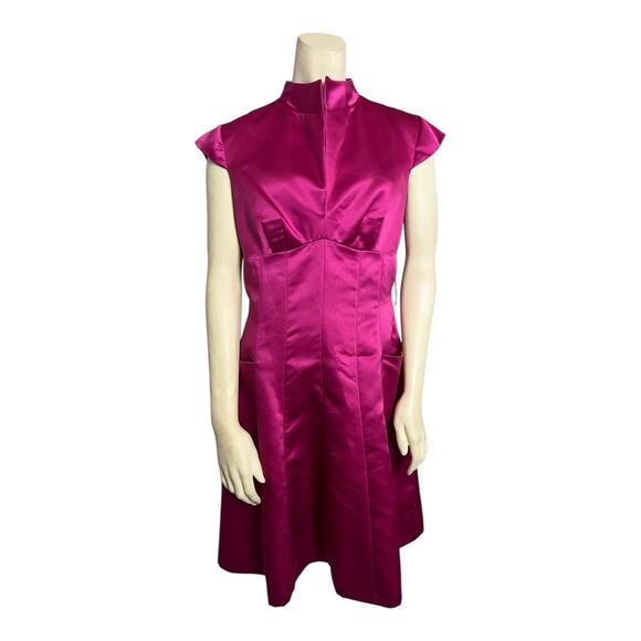 Kay Unger New York Fuscia Pink Satin Cocktail Bridesmaid Dress 6 Formal 10d2674 - Picture 8 of 12